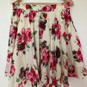 90's Rose Pattern Full Mini Skirt Size M Forever 21
